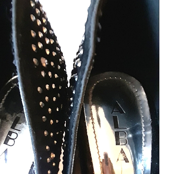 ALBA WOMENS HIGH HEEL PLATFORM RHINESTONES SHOES Size 7.5 - Picture 6 of 6